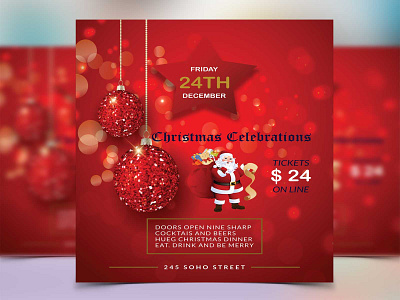 Christmas Flyer 24 blue celebration christmas flyer gold online red tickets white