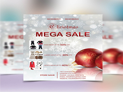 Christmas mega sale christmas flyer mega red sale