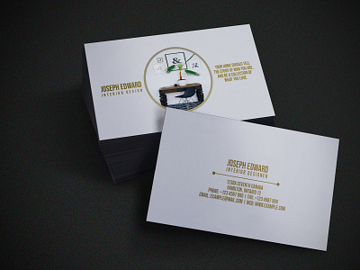 Minimal Business Card business card gold interior minimal white