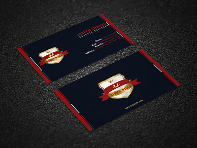 Elegant Business Card businesscard corporate design elegant god gold logo minimal navy blue red simple design vector