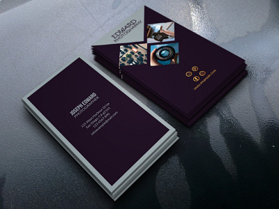 Photography Business Card businesscard card corporate design elegant gold minimal photography purple simple