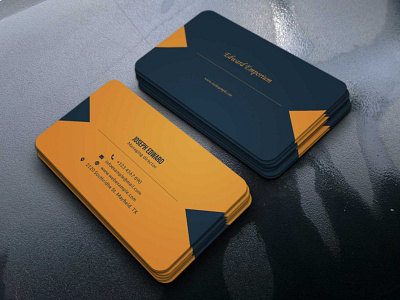 Minimal Business Card blue businesscard card corporate design elegant gold minimal simple