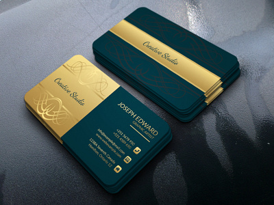 Luxury Business Card blue businesscard corporate elegant gold luxury design minimal simple