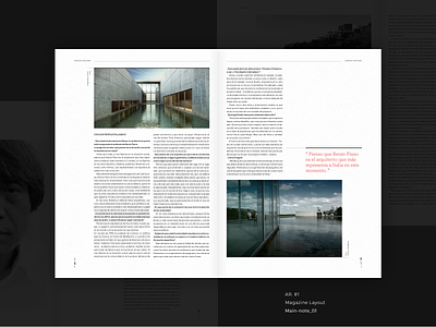 Magazine layout architecture minimalism print typography white
