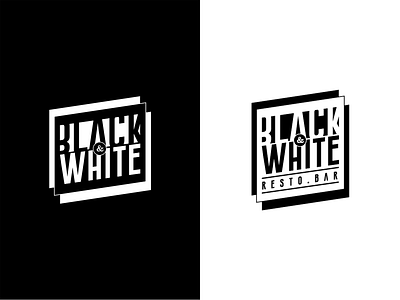 Logo B&W - Resto/Bar black branding graphic design logo typography white