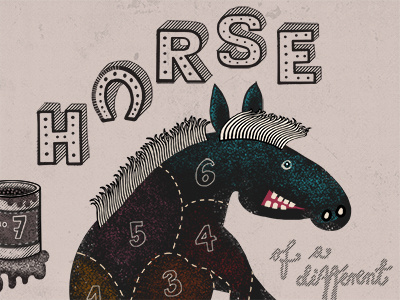 Horse of a Different Color part1 color handlettering horse idiom idiomatic expression paint phraseme