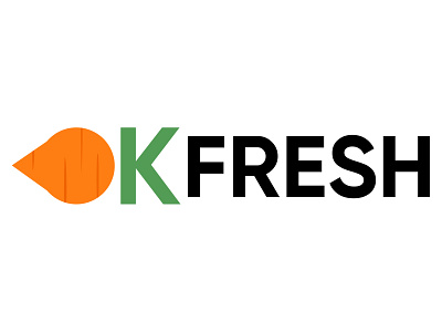 OK Fresh B branding carrot design green icon illustration logo non profit produce resource
