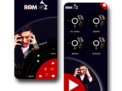 Ram 07 | Parallax Music Player 2019 | UI / UX Design abstract adobe aftereffects adobe illustrator adobe photoshop adobe premier pro adobe xd animated gif app art branding design flat icon logo minimal typography ui ui ux ux vector