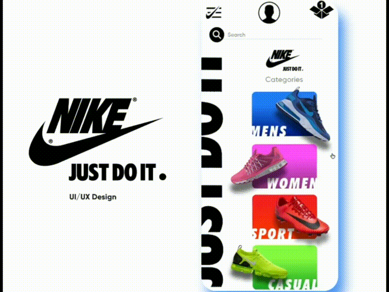 Nike Store - UI Design abstract animation app ui appdesign branding figma illustration logo prototype animation prototyping sketch typography ui uiux user experience user interface ux vector webdesign wireframing