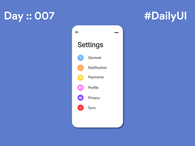 #DailyUI/Day 7 - Settings app design figma google logo minimal settings settings page uidesign vector
