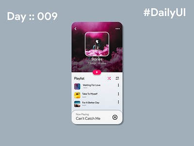 #DailyUI/Day 9 - Music Player