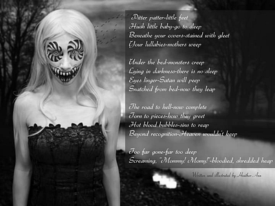 Hush halloween horror illustration macabre poem