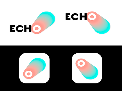 Echo-Logo app branding cd ci concept echo flat gradient logo service shadow web