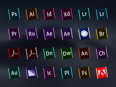 macOS Adobe CC Icons adobe creative cloud icns icons iconset macos replacement icon