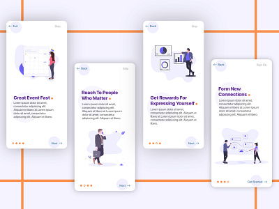 Splash Screens - Event Management event event management figma information design mobile mobile app screen splash page splashscreen ui ui ux ui design uidesign uiux user experience user interface userexperience userinterface ux ux ui