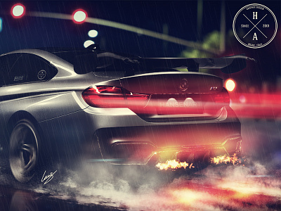 M4 bmw escape flame m4 photoshop running speed tuning wide
