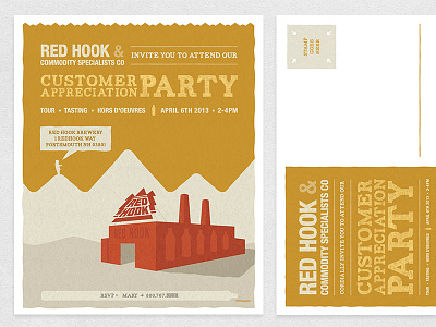 Red Hook Party Invite beer brewery craft invite party post card quoss red hook texture
