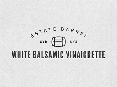 Estate Barrel White Balsamic Logo barrel brand icon id identity logo mark quoss quoss.co salad dressing
