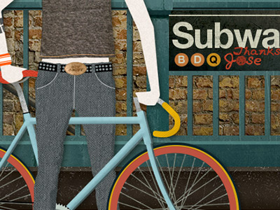 BobbleHipster Detail 2ndnature app bicycle bobblehipster distressed grunge helvetica hipster illustration indie metal nyc quoss texture urban