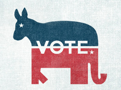 Party Animals animal campaign democrat donkey election elephant party quoss republican texture vote