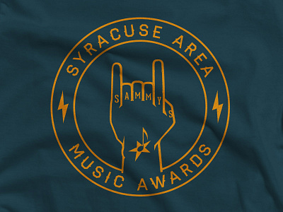 Six Finger Salute award graphic hand haymaker illustration lightning local losttype music quoss rock and also roll syracuse t shirt tattoo