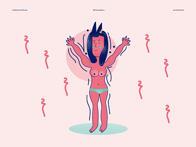 Ugly Naked Girl Illustration 2d avatar character character design creative cute evil flat illustraion modern modernism nude nudeart pink vector