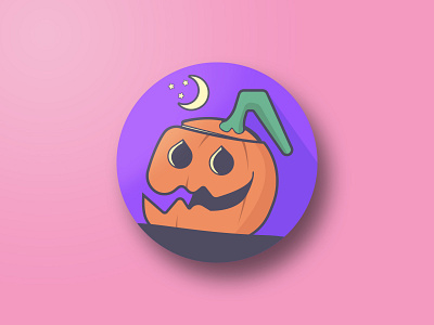 Halloween Pumpkin Icon creative cute cute art design halloween halloween design icon icon design icon set iconography icons illustraion night pink pumpkin scary vector vector illustration violet