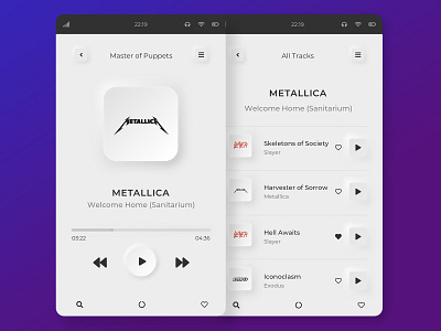Mp3 Player Mobile Application / Neumorphism