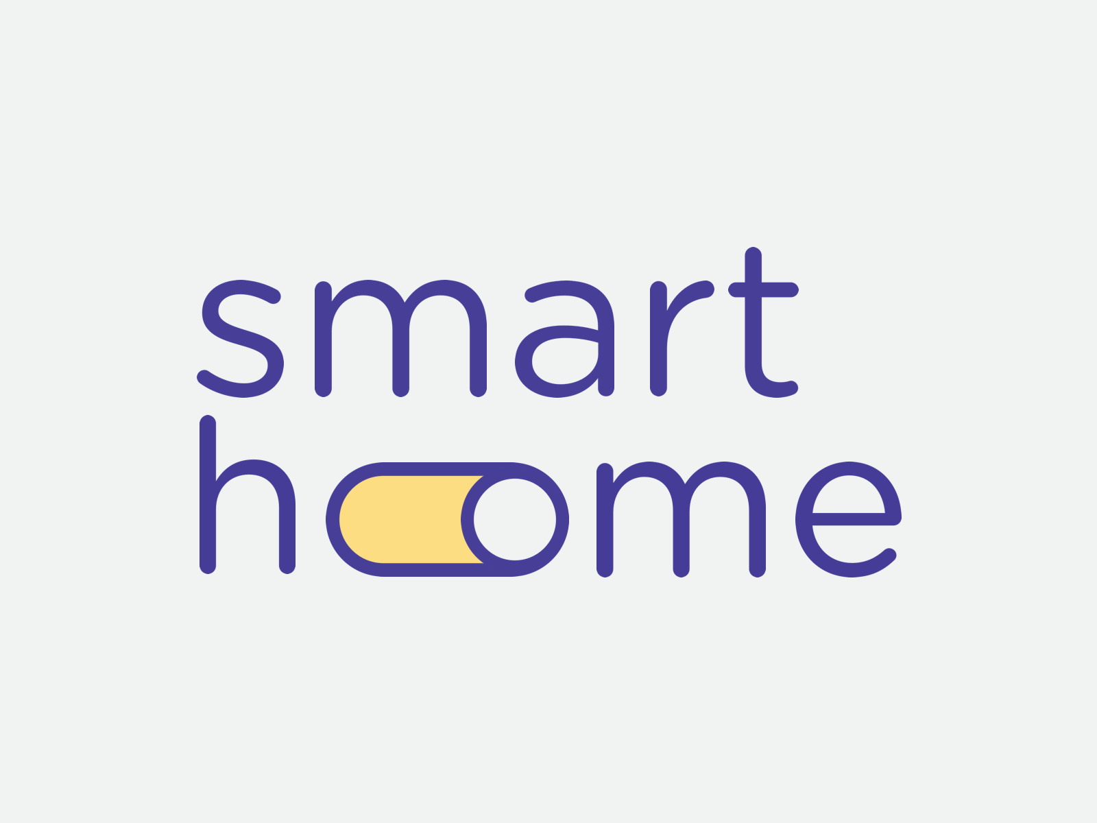 Smart Home animated logo / switch off / switch on
