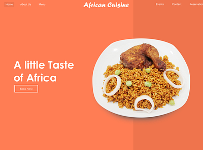 African Cuisne design ui ui design web