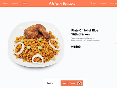 African Cuisine Menu