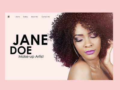 Sample Landing Page for a Makeup artist design minimal typography ui ui design web website