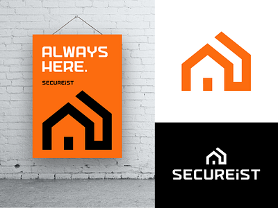 SecureIst Final Logo Design for Security Device brand identity branding house houses home warmth logo mark symbol icon poster wall design graphic security system barrier device software hardware enter open type typography text custom