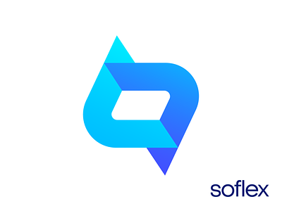 Soflex Logo Design for Software Company brand identity branding build launch product developer business startup marketing app code coding software it host hosting soft letter s endless clean logo mark symbol icon tech technology process