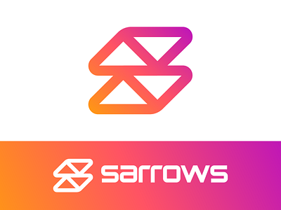 S / Arrows / Up / Down / Direction Logo Exporation (Unused) bold clean sharp rounded brand identity branding custom line lines gradient entrance enter guidance arrow for sale unused buy letter type text typograhy logo mark symbol icon sign signage negative space