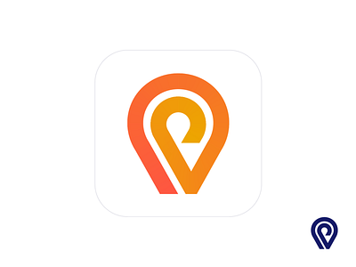 Location Pin Logo Design (Unused for sale) airport destination path app ios androind brand identity branding car auto automotive for sale unused buy logo mark symbol icon pick up drop off pin location share point ride taxi airport driver road line lines gradient web marketing social media