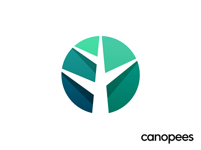 Canopees Approved Logo Design amazon sales customer brand identity branding fresh nature natural earth gradient shade highlight 3d jungle forest rain tropical logo mark symbol icon minimal tech agency marketing negative space progress help scale high tree branch grow growth volume effect depth green