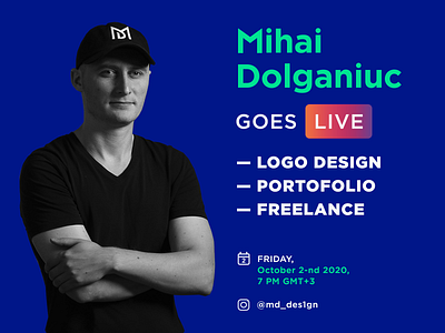 Instagram LIVE w/ Mihai Dolganiuc on Logos, Portfolio, Freelance brand identity branding freelance portofolio works live video discussion logo mark symbol icon
