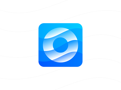 O for Ocean Logo Design (Unused for Sale) app tech gradient brand identity branding for sale unused buy letter o round logo mark symbol icon ring rounded circle surf surfing surfer technology it software water fluid curve curves wave sea ocean