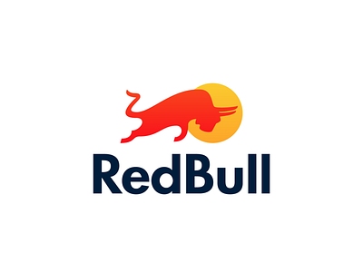 RedBull Logo Redesign Concept animal bull charge attack brand identity branding energy drink can fast strong big power idea proposal update refresh logo mark symbol icon nature wild life sport extreme racing type typography text custom world sphere circle round