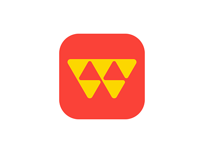 Letter W + Arrows Logo Design (SOLD) app brand identity branding direction down icon lettermark logotype mark negative space pattern red yellow symbol tech triangle up