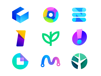 TOP 9 Dribbble Shots of 2020 brand identity branding circle collection form paper fold gradient modern icon invest stock market leaf green fresh organic letter c cube logo logotype m route path road mark symbol n list perspective tree grow growth