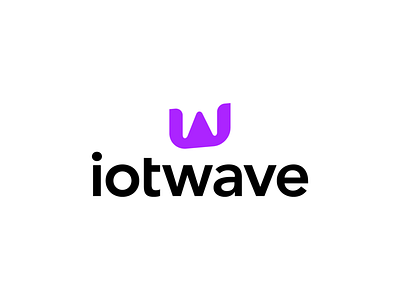 Iotwave Logo Design Exploration 01 (Unused for Sale) analog brand identity branding digital flat solid for sale unused buy frequency icon internetofthings it lettermark logo mark purple symbol tech wave