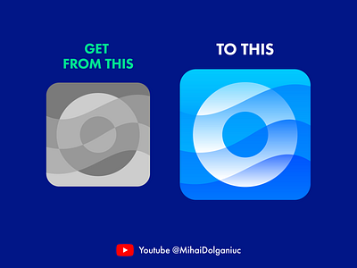 O for Ocean Youtube Tutorial app brand identity branding gradients icon logo mark ocean sea symbol tutorial video lesson water wave youtube