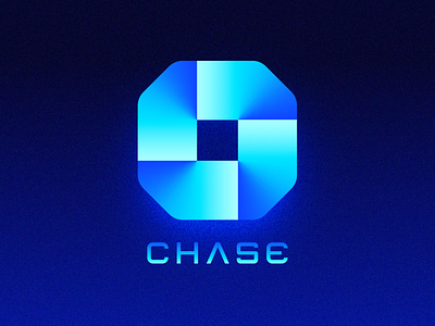 Futuristic Logos #3 — Chase 2d 3d 3d object bank banking brand identity branding connection for sale unused buy future tech technology light cyber punk logo mark symbol icon neon gradients glow type typography text custom unity team group
