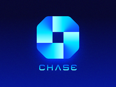 Futuristic Logos #3 — Chase 2d 3d 3d object bank banking brand identity branding connection for sale unused buy future tech technology light cyber punk logo mark symbol icon neon gradients glow type typography text custom unity team group