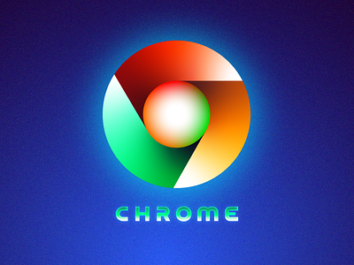 Futuristic Logos #4 — Google Chrome brand identity branding concept cyber punk future glow gradient light lights logo mark symbol icon neon redesign round type typography text custom