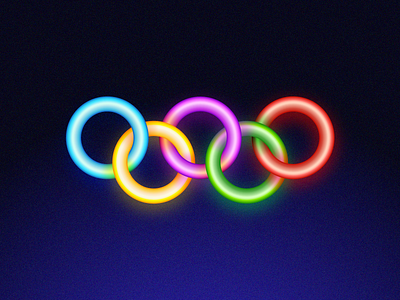 Futuristic Logos #8 — Olympic Games brand identity branding circles overlap competition concept idea future gradient illusion logo mark symbol icon neon glow sign olympic games redesign retro shine light bright vision