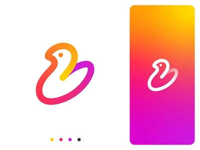 Birdie Logo Design Warm Up (Unused) badge design bird birdie fly brand identity branding digital for sale unused buy forest tropical gradient ios android logo mark symbol icon mobile app modern nature wildlife path social media tech technology type typography text custom wings animal