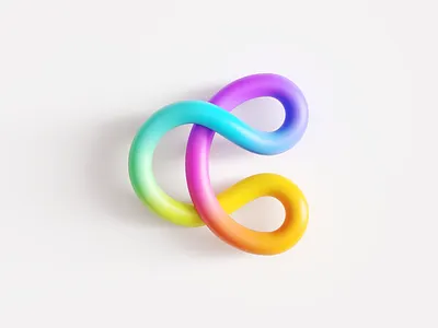 Connection / Unity / Letter C Logo 2D to 3D 3d object app ios android navigation brand identity branding cinema 4d circle circles round friendly curves path color colorful for sale unused buy group team community together logo mark symbol icon mix mixed gradient colors rainbow happy pride positive tech technology cyber computer type typography text custom